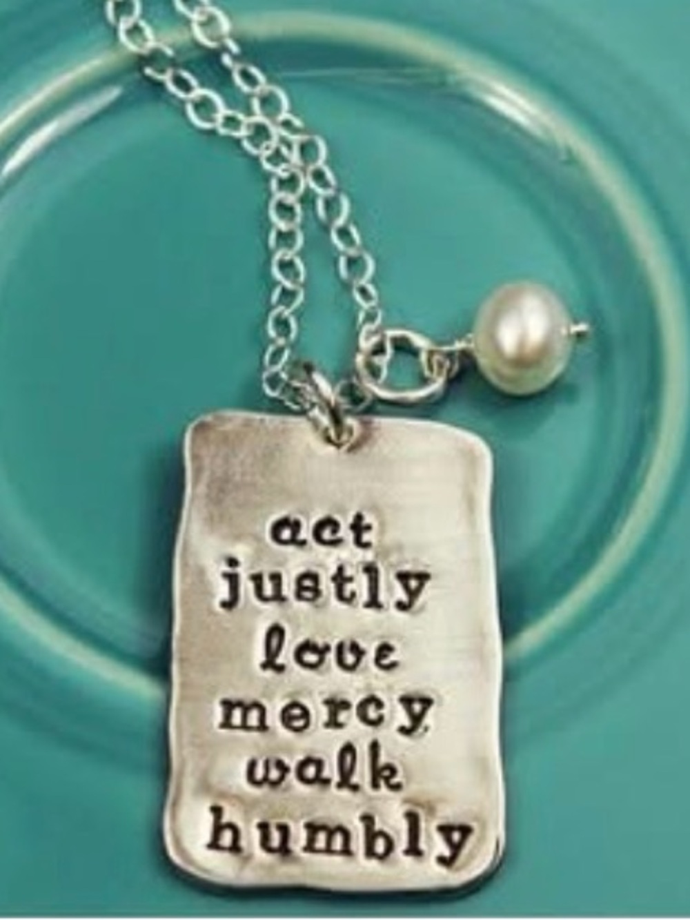 Host Pick🎉Hand-Stamped Pendant Necklace with Freshwater Pearl Charm & Scripture